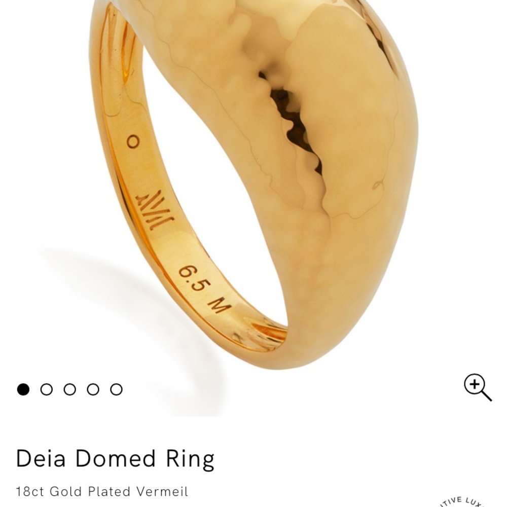 Monica Vinader 18kt deia domed ring